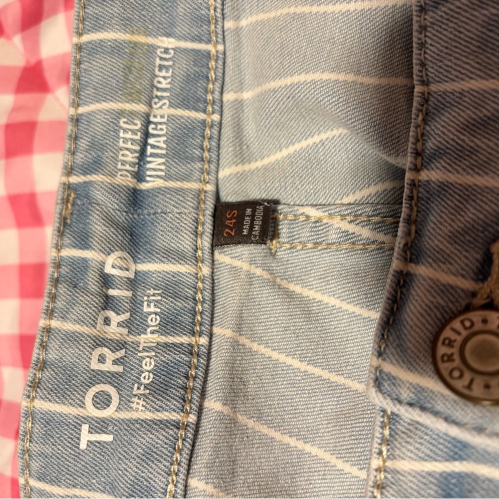 Torrid Light Blue and White Striped Jeans - Picture 2 of 4